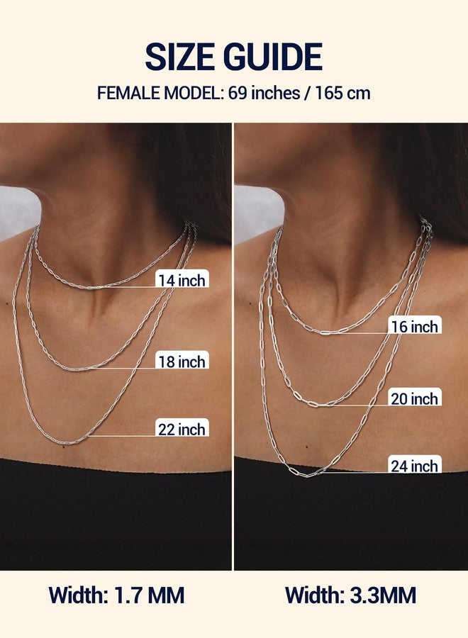 PROSILVER Sterling Silver Paper Clip Chain Necklace Simple Necklace for Women - Image 4
